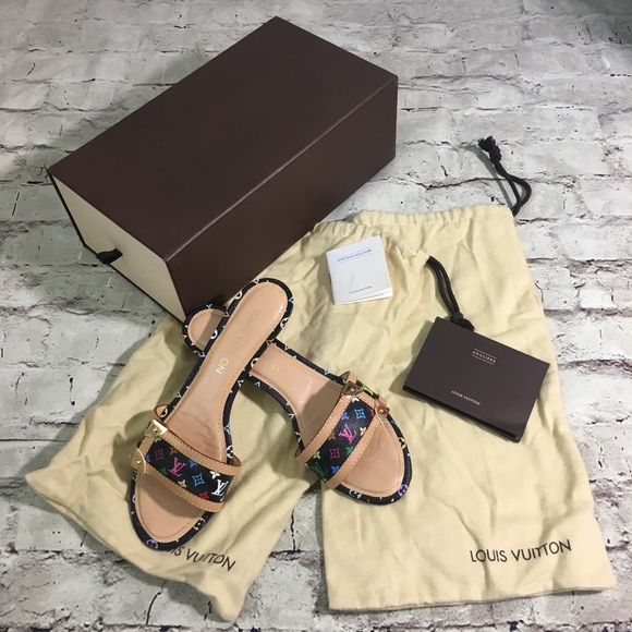 Louis Vuitton Shoes - Louis Vuitton Black Monogram Multicolor Sandal 8
